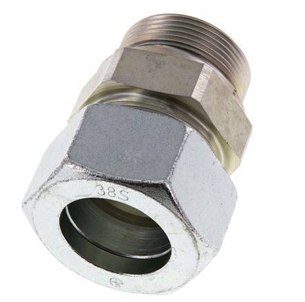 G 1 1/2'' Male x 38S Zinc plated Steel Straight Cutting Ring with FKM Seal 315 Bar DIN 2353