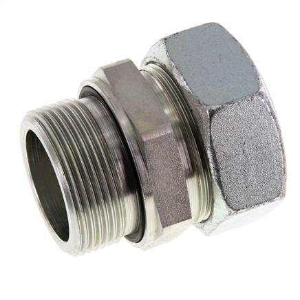 G 1 1/2'' Male x 42L Zinc plated Steel Straight Cutting Ring with FKM Seal 160 Bar DIN 2353