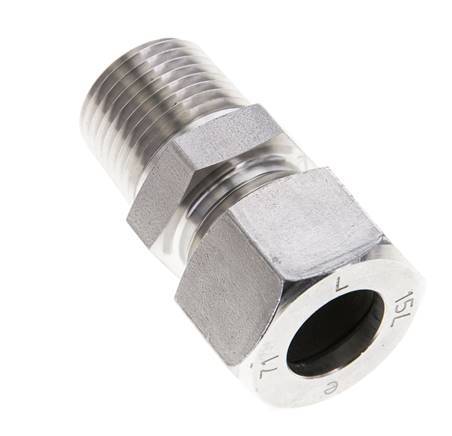 1/2'' NPT Male x 15L Stainless steel Straight Cutting Ring 315 Bar DIN 2353