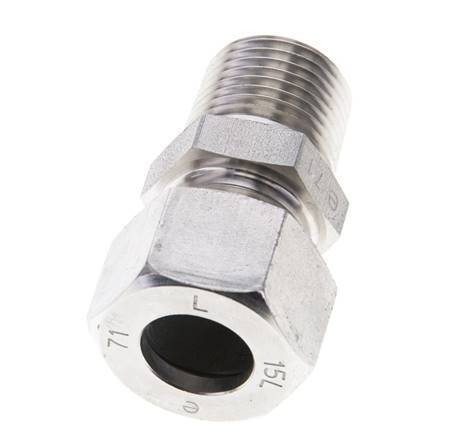 1/2'' NPT Male x 15L Stainless steel Straight Cutting Ring 315 Bar DIN 2353
