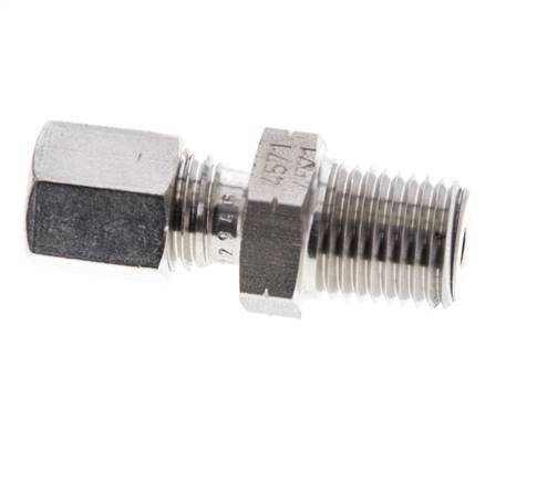 1/4'' NPT Male x 6L Stainless steel Straight Cutting Ring 315 Bar DIN 2353