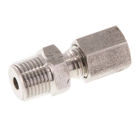 R 1/8'' Male x 4LL Stainless steel Straight Cutting Ring 100 Bar DIN 2353
