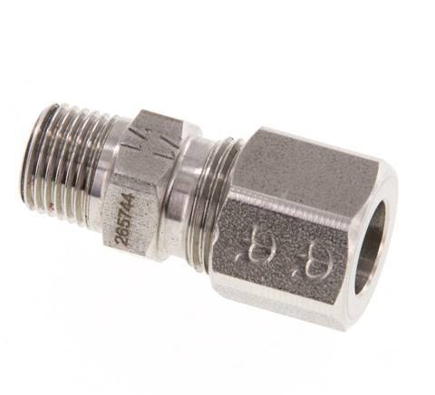 R 1/8'' Male x 8LL Stainless steel Straight Cutting Ring 100 Bar DIN 2353