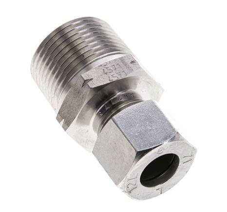 3/4'' NPT Male x 12L Stainless steel Straight Cutting Ring 315 Bar DIN 2353