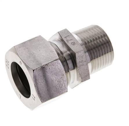 3/4'' NPT Male x 22L Stainless steel Straight Cutting Ring 160 Bar DIN 2353
