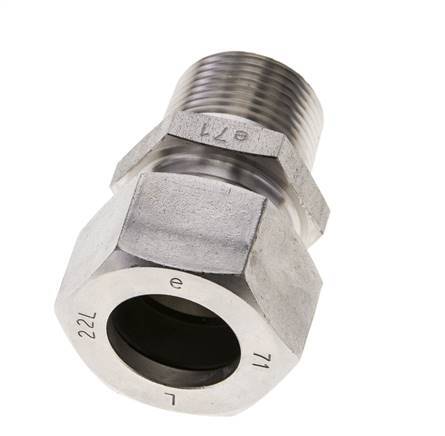 3/4'' NPT Male x 22L Stainless steel Straight Cutting Ring 160 Bar DIN 2353