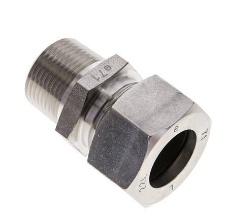 3/4'' NPT Male x 22L Stainless steel Straight Cutting Ring 160 Bar DIN 2353