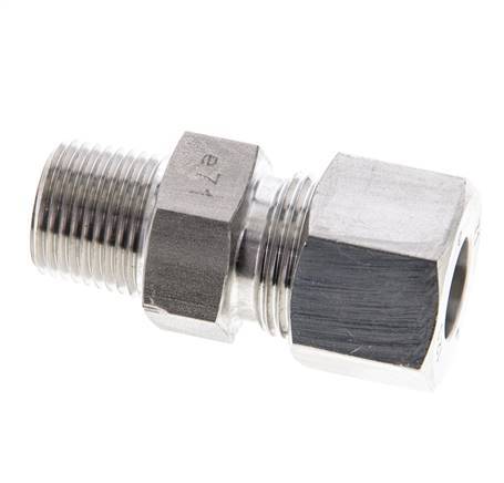 3/8'' NPT Male x 12S Stainless steel Straight Cutting Ring 630 Bar DIN 2353