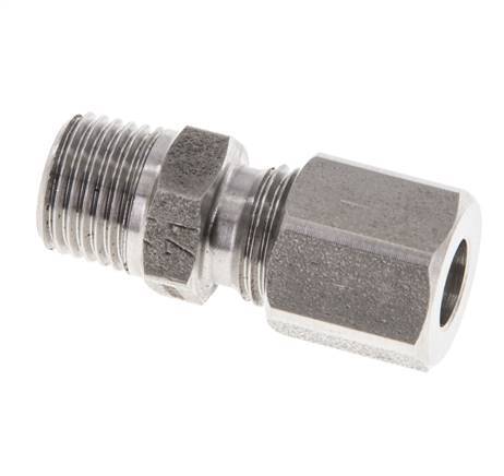 M10x1 Male x 6LL Stainless steel Straight Cutting Ring 100 Bar DIN 2353