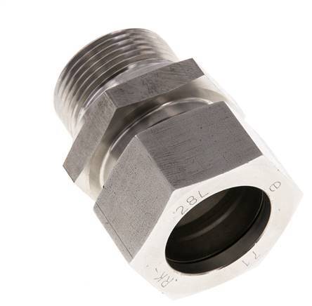 M33x2 Male x 28L Stainless steel Straight Cutting Ring 160 Bar DIN 2353