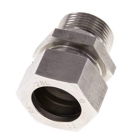 M33x2 Male x 28L Stainless steel Straight Cutting Ring 160 Bar DIN 2353