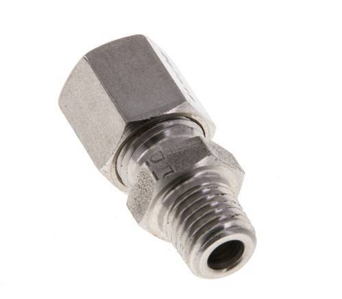 M8x1 Male x 6LL Stainless steel Straight Cutting Ring 100 Bar DIN 2353