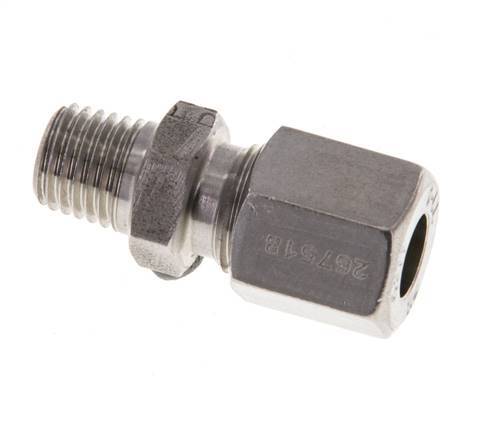 M8x1 Male x 6LL Stainless steel Straight Cutting Ring 100 Bar DIN 2353