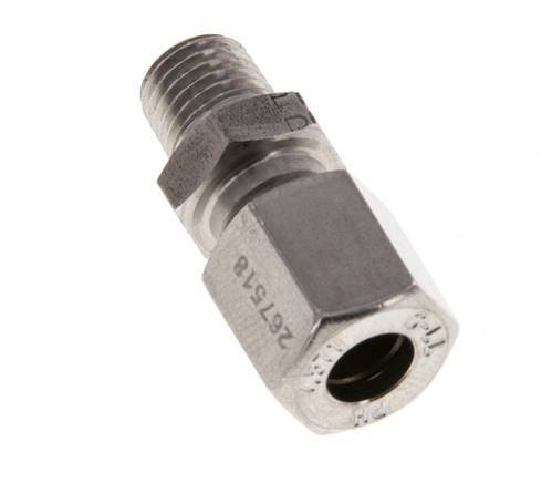 M8x1 Male x 6LL Stainless steel Straight Cutting Ring 100 Bar DIN 2353