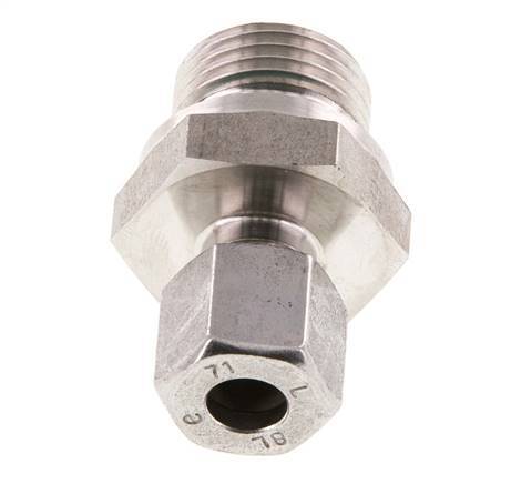 G 1/2'' Male x 8L Stainless steel Straight Cutting Ring with FKM Seal 315 Bar DIN 2353