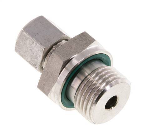G 1/2'' Male x 8L Stainless steel Straight Cutting Ring with FKM Seal 315 Bar DIN 2353