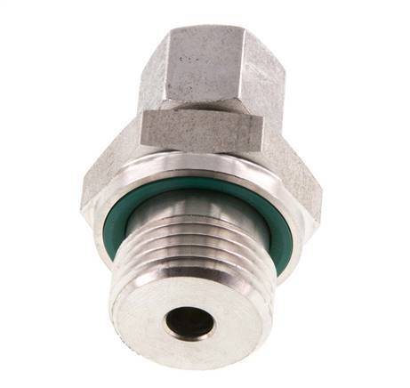G 1/2'' Male x 8L Stainless steel Straight Cutting Ring with FKM Seal 315 Bar DIN 2353