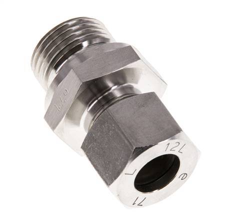 G 1/2'' Male x 12L Stainless steel Straight Cutting Ring with FKM Seal 315 Bar DIN 2353
