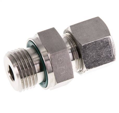 G 1/2'' Male x 12S Stainless steel Straight Cutting Ring with FKM Seal 630 Bar DIN 2353