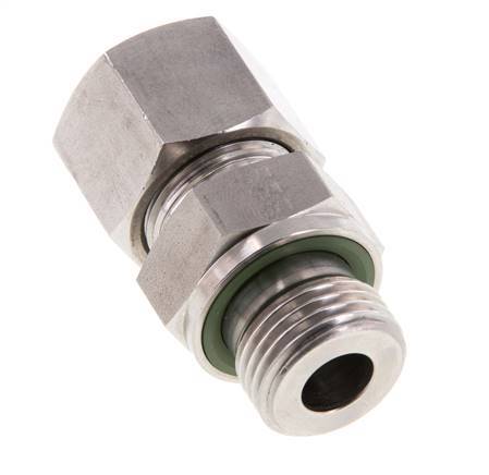 G 1/2'' Male x 14S Stainless steel Straight Cutting Ring with FKM Seal 630 Bar DIN 2353