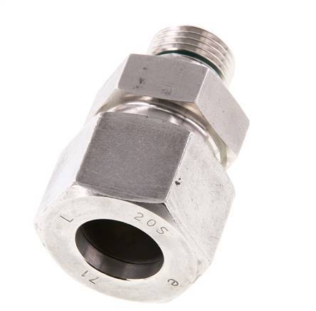 G 1/2'' Male x 20S Stainless steel Straight Cutting Ring with FKM Seal 400 Bar DIN 2353