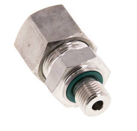 G 1/4'' Male x 14S Stainless steel Straight Cutting Ring with FKM Seal 630 Bar DIN 2353