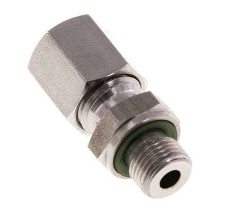 G 1/8'' Male x 6L Stainless steel Straight Cutting Ring with FKM Seal 315 Bar DIN 2353