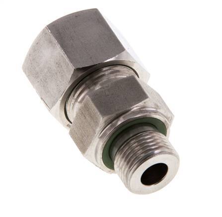 G 3/8'' Male x 14S Stainless steel Straight Cutting Ring with FKM Seal 630 Bar DIN 2353