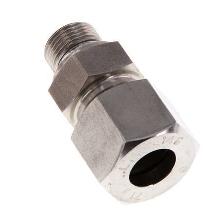 G 3/8'' Male x 14S Stainless steel Straight Cutting Ring with FKM Seal 630 Bar DIN 2353