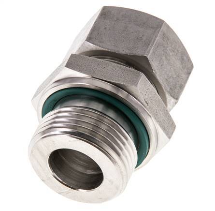 G 1'' Male x 22L Stainless steel Straight Cutting Ring with FKM Seal 160 Bar DIN 2353