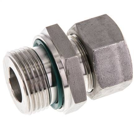 G 1'' Male x 22L Stainless steel Straight Cutting Ring with FKM Seal 160 Bar DIN 2353
