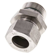 G 1'' Male x 22L Stainless steel Straight Cutting Ring with FKM Seal 160 Bar DIN 2353