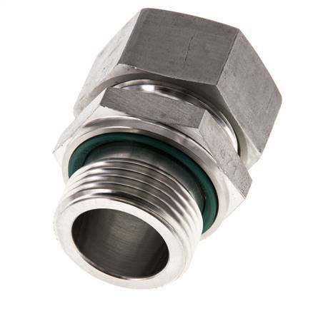 G 1'' Male x 28L Stainless steel Straight Cutting Ring with FKM Seal 160 Bar DIN 2353