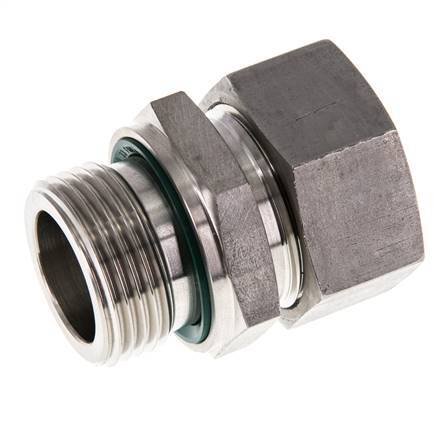 G 1'' Male x 28L Stainless steel Straight Cutting Ring with FKM Seal 160 Bar DIN 2353