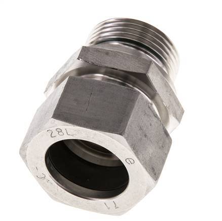 G 1'' Male x 28L Stainless steel Straight Cutting Ring with FKM Seal 160 Bar DIN 2353