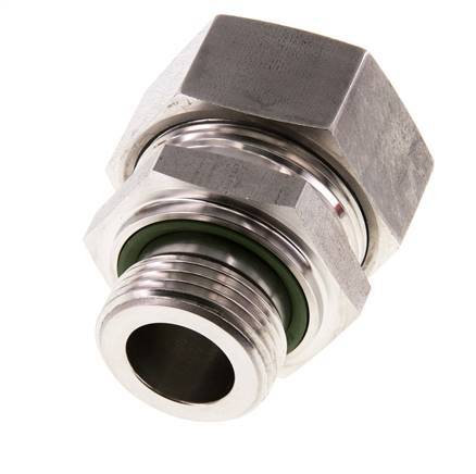 G 1'' Male x 35L Stainless steel Straight Cutting Ring with FKM Seal 160 Bar DIN 2353