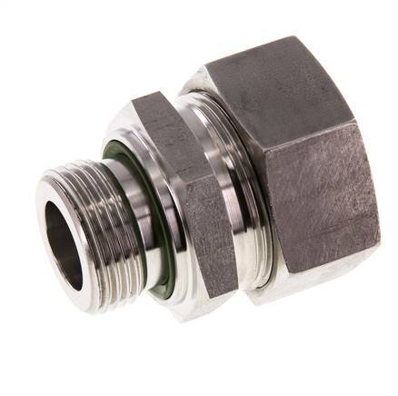 G 1'' Male x 35L Stainless steel Straight Cutting Ring with FKM Seal 160 Bar DIN 2353
