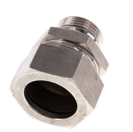 G 1'' Male x 35L Stainless steel Straight Cutting Ring with FKM Seal 160 Bar DIN 2353
