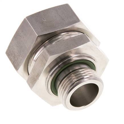 G 1'' Male x 42L Stainless steel Straight Cutting Ring with FKM Seal 160 Bar DIN 2353