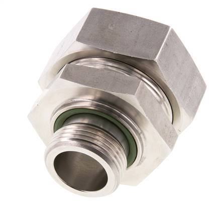 G 1'' Male x 42L Stainless steel Straight Cutting Ring with FKM Seal 160 Bar DIN 2353