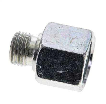 UN 13/16''-16 x UNF 9/16''-18 F/M Zinc plated Steel Reducing Adapter ORFS 630 Bar - Hydraulic