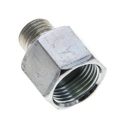 UN 13/16''-16 x UNF 9/16''-18 F/M Zinc plated Steel Reducing Adapter ORFS 630 Bar - Hydraulic