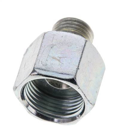 UN 13/16''-16 x UNF 9/16''-18 F/M Zinc plated Steel Reducing Adapter ORFS 630 Bar - Hydraulic