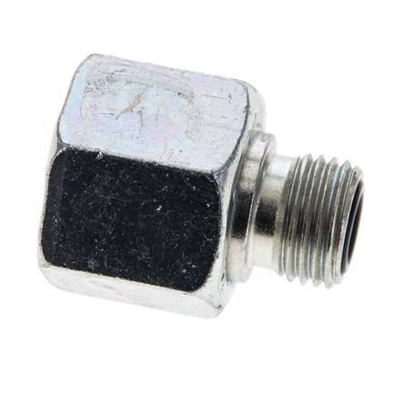 UN 13/16''-16 x UNF 9/16''-18 F/M Zinc plated Steel Reducing Adapter ORFS 630 Bar - Hydraulic