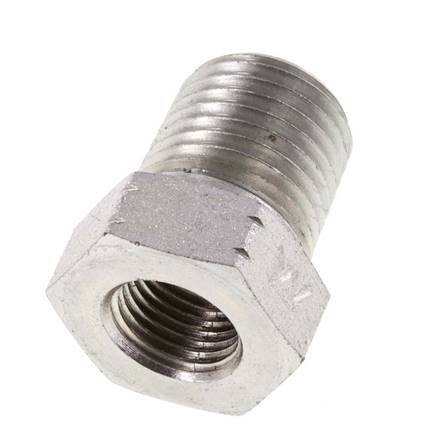 1/4'' NPT x 1/8'' NPT M/F Zinc plated Steel Reducing Ring 275 Bar - Hydraulic [2 Pieces]