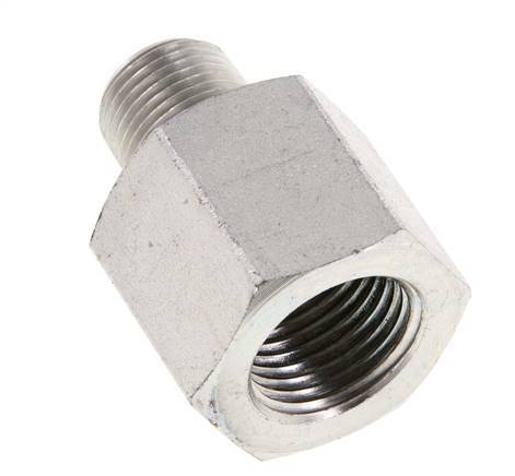 3/8'' NPT x 1/2'' NPT M/F Zinc plated Steel Reducing Ring 210 Bar - Hydraulic