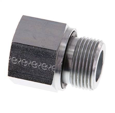 G 3/4'' x G 1/2'' M/F Zinc plated Steel Reducing Adapter 400 Bar - Hydraulic