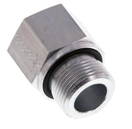 G 3/4'' x G 1/2'' M/F Zinc plated Steel Reducing Adapter 400 Bar - Hydraulic