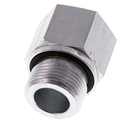 G 3/4'' x G 1/2'' M/F Zinc plated Steel Reducing Adapter 400 Bar - Hydraulic