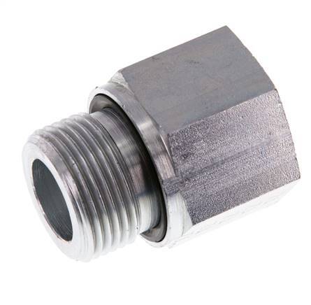 G 3/4'' x G 1/2'' M/F Zinc plated Steel Reducing Adapter 400 Bar - Hydraulic